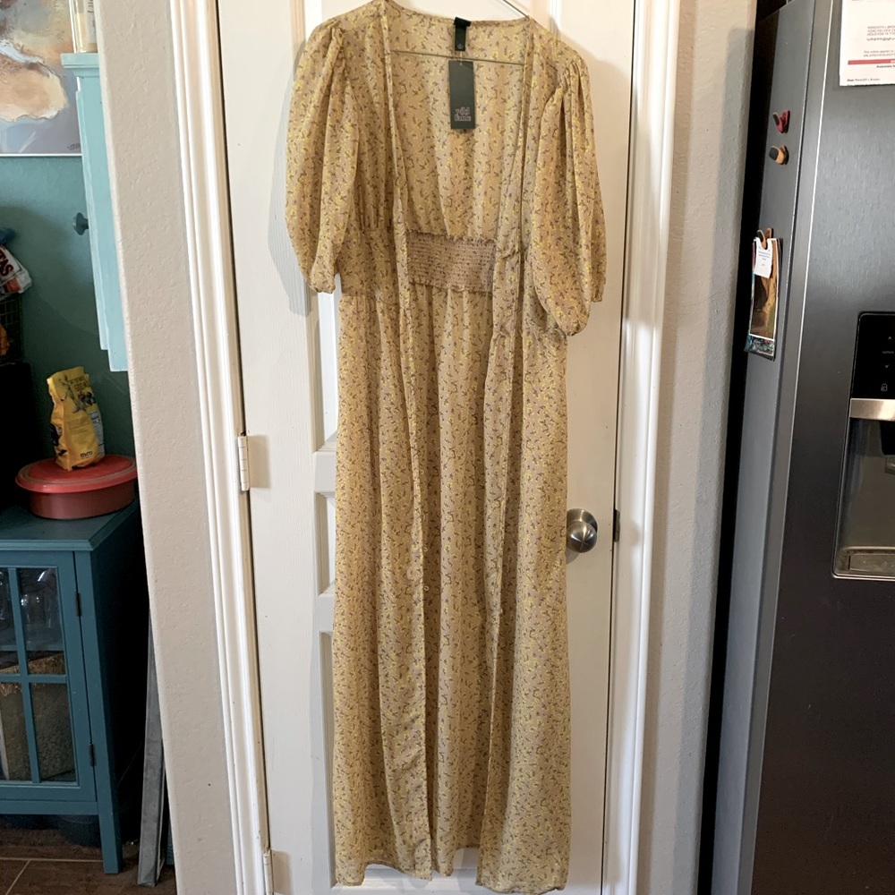 Yellow Chiffon Duster Wild Fable Sz M